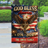 Custom Family Name God Bless America 1776 - 2026 Garden Flag TH10 898531