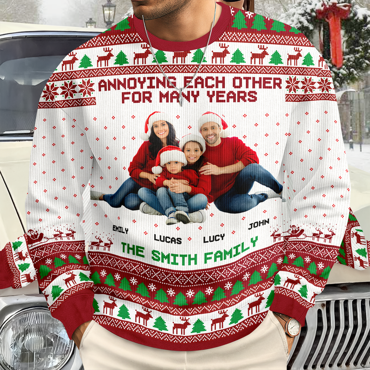 Custom Family Photo Annoying Each Other For Many Years Ugly Sweater TH10 894951