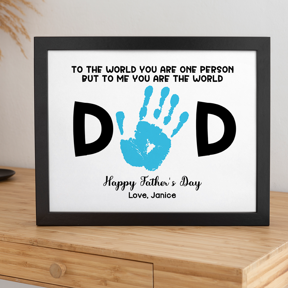 Dad To Me You Are The World Handprint Personalized Picture Frame Father's Day Gift HA75 892340