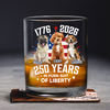 Custom Photo 250 Years In Purr-suit Of Liberty Vintage Dog Whiskey Glass HO82 901240