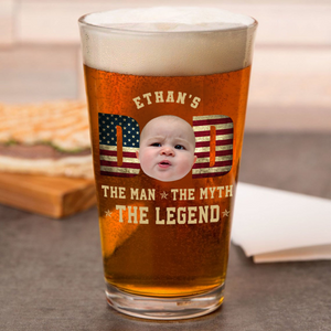 Custom Kid Photo - Dad, The Man The Myth The Legend Dad Beer Glass LM32 893531