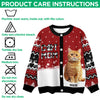 Custom Cat Photo Christmas Pattern Ugly Cardigan Christmas Gift HA75 898176