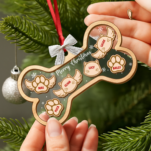 Custom Dog Cat Bone Christmas Shaker Ornament Dog Cat In Heaven Ornament CH07 896926