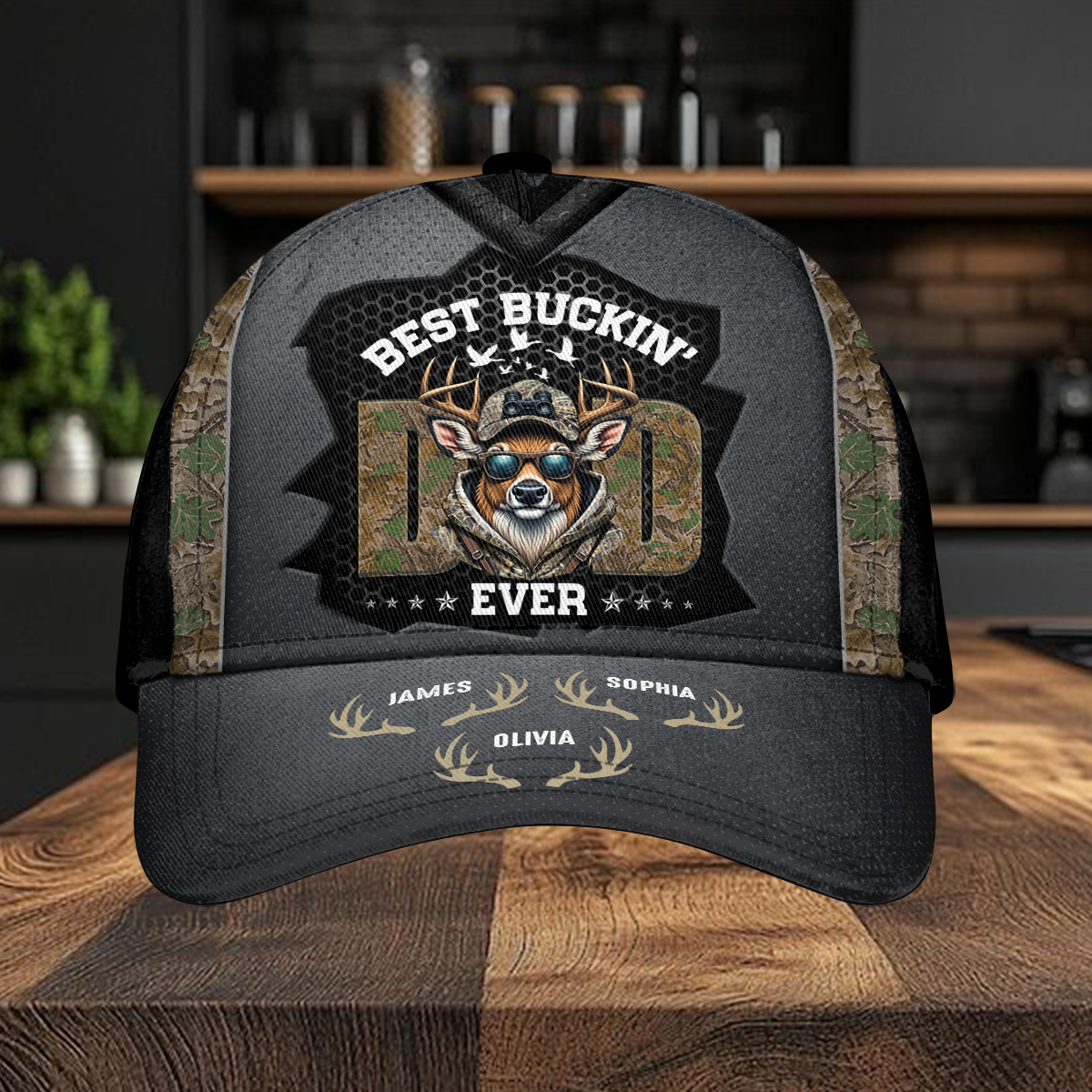 Custom Kids Name Hunter Dad Best Buckin' Dad Classic Cap Personalized Gift For Dad, Father's Day HO82 893900