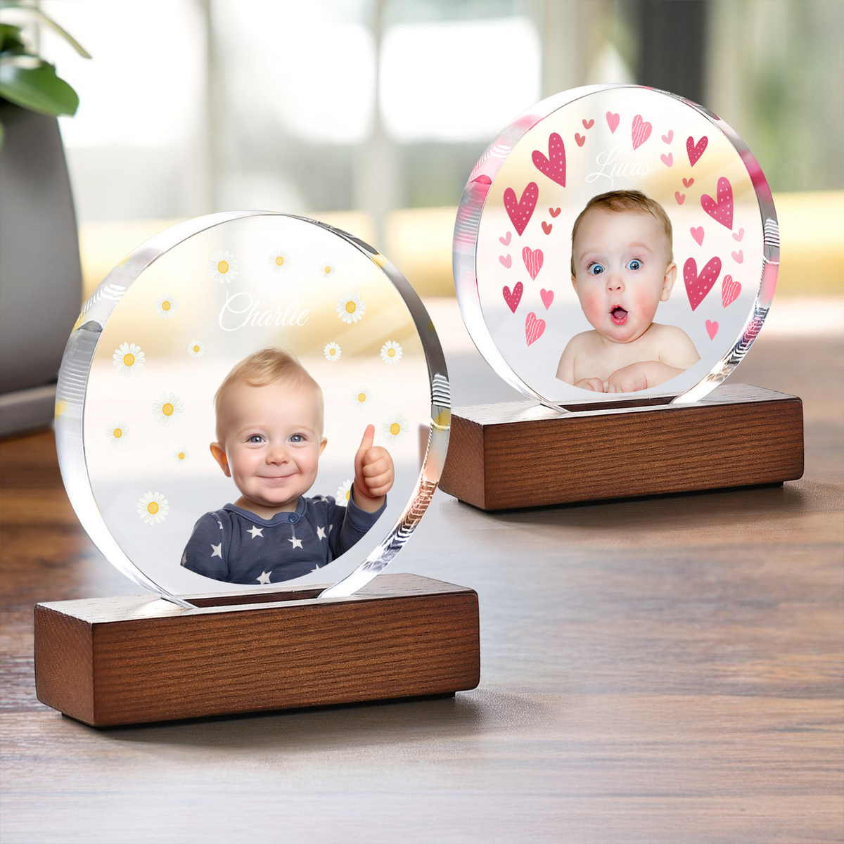 Custom Babys Photo First Round Acrylic Frame Block HO82 894158