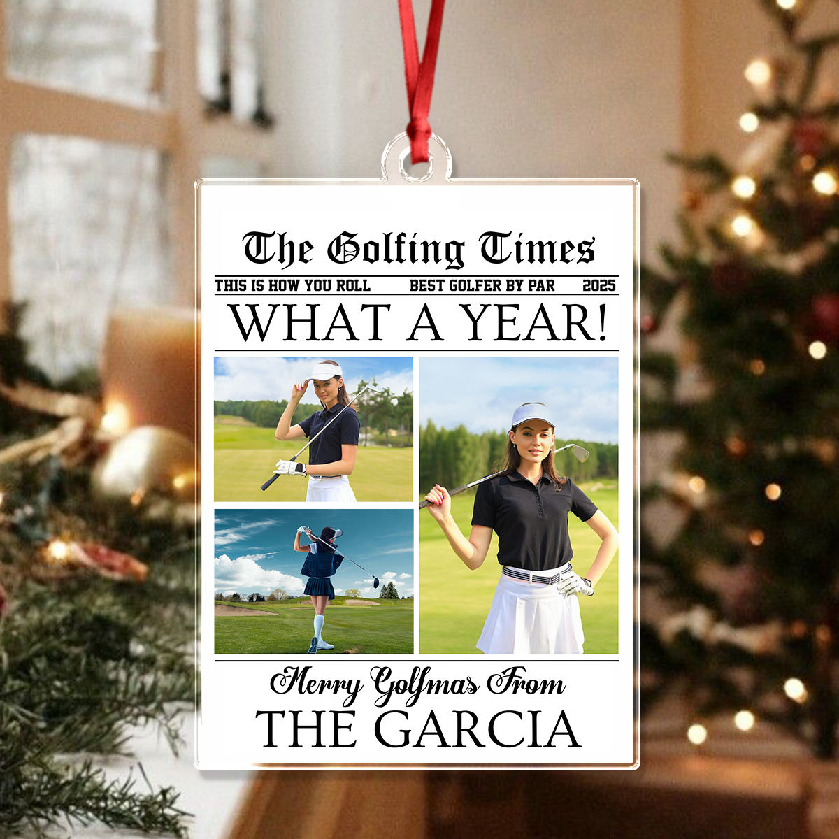 Custom Photo What A Year Acrylic Ornament Christmas Gift For Golf Lovers HO82 894692
