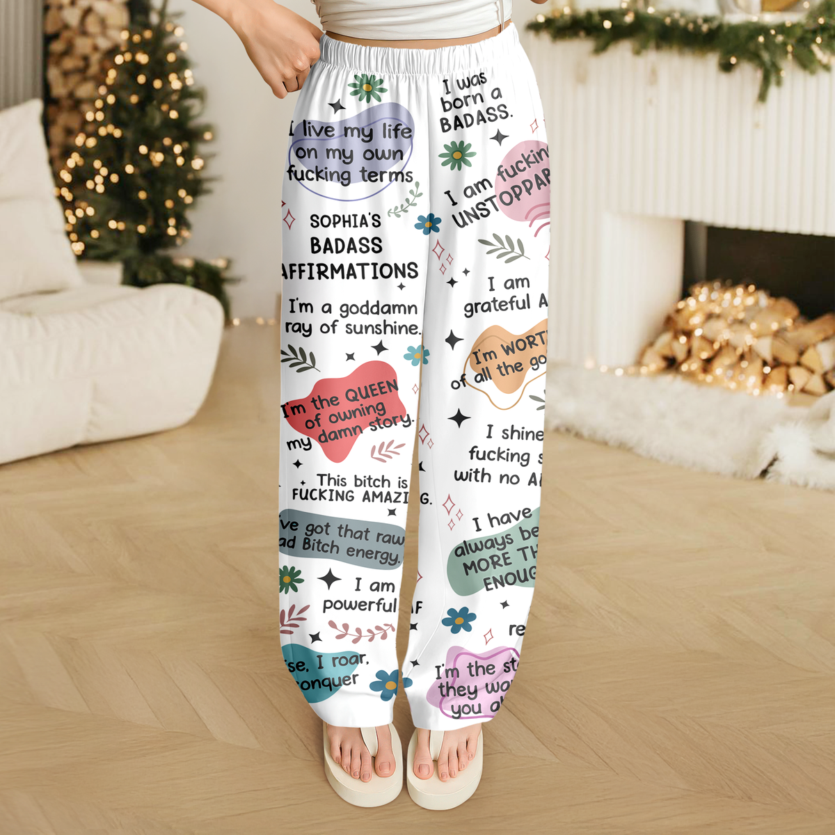 Personalized Name Bad B*tch Affirmation Funny Sweatpants For Bestie LM32 895385