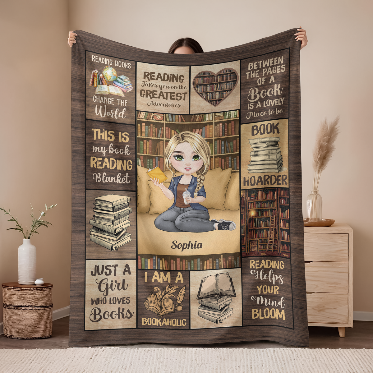 Just A Girl Who Loves Blanket Personalized For Book Lovers, Bookworm HO82 894444