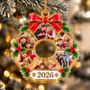 Custom Photo Christmas Round Wreath Acrylic Ornament, Personalized Family Holiday Keepsake HO82 903788
