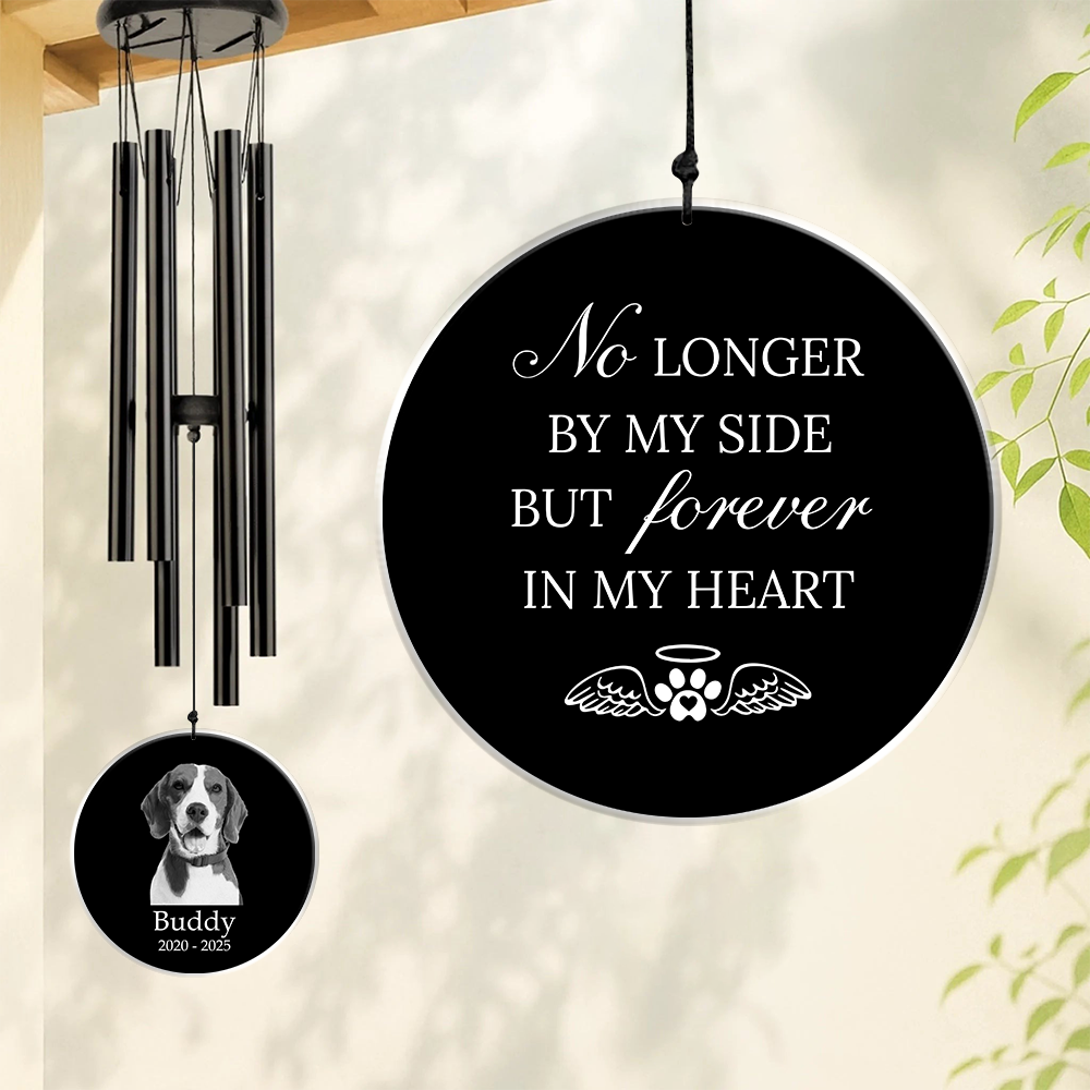 Custom Pet Photo Listen To The Wind And Think Of Me Memorial Wind Chimes TH10 894221