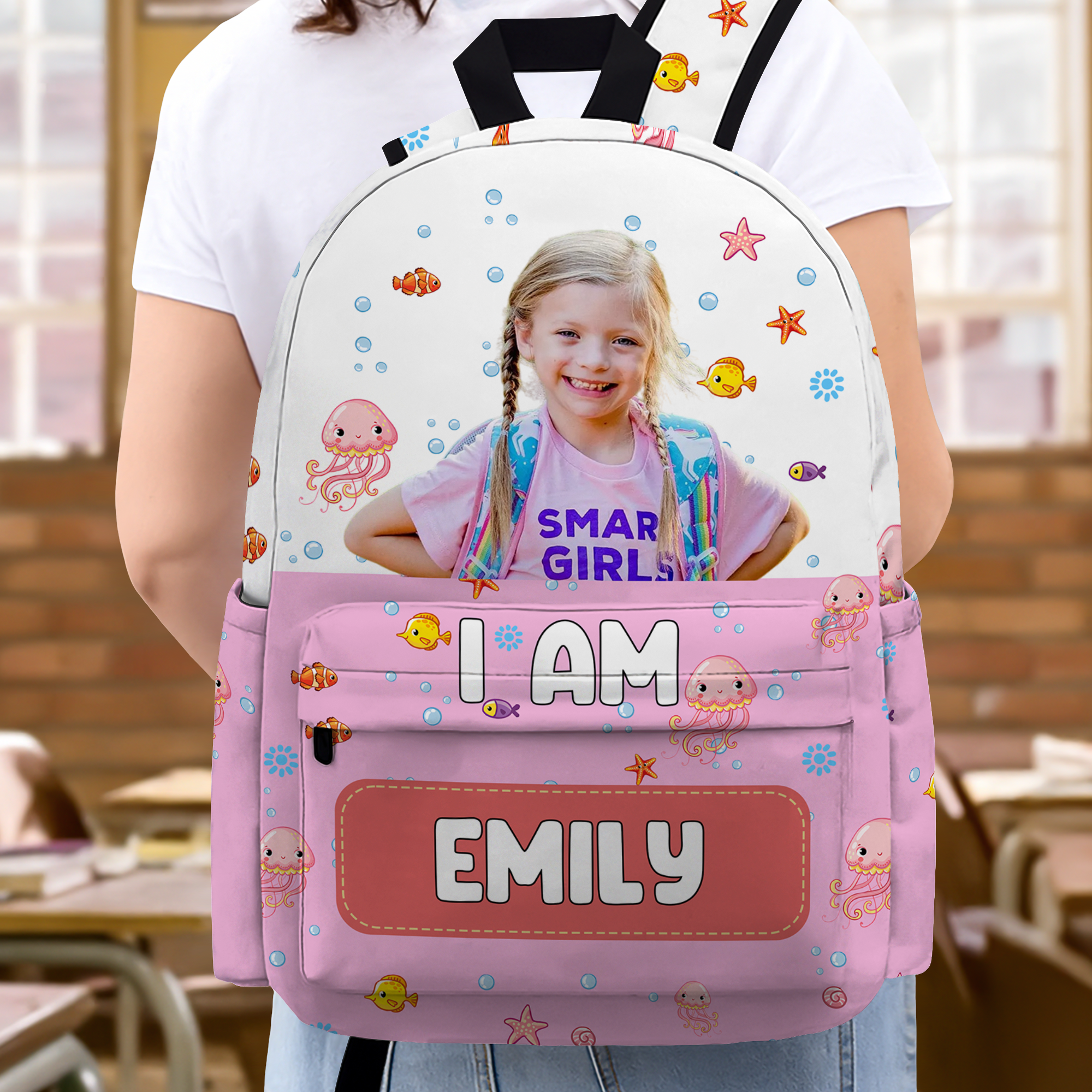 Custom Photo Mermaid Unicorn Dinosaur Astronaut Backpack Personalized Back To School Gift For Kids HA75 892676