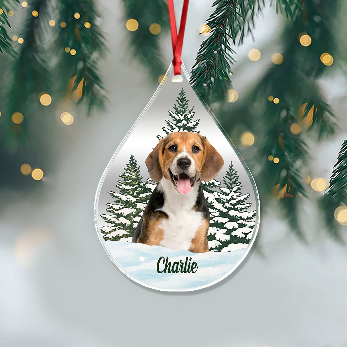 Custom Dog Cat Photo Christmas Acrylic Ornament TH10 896113