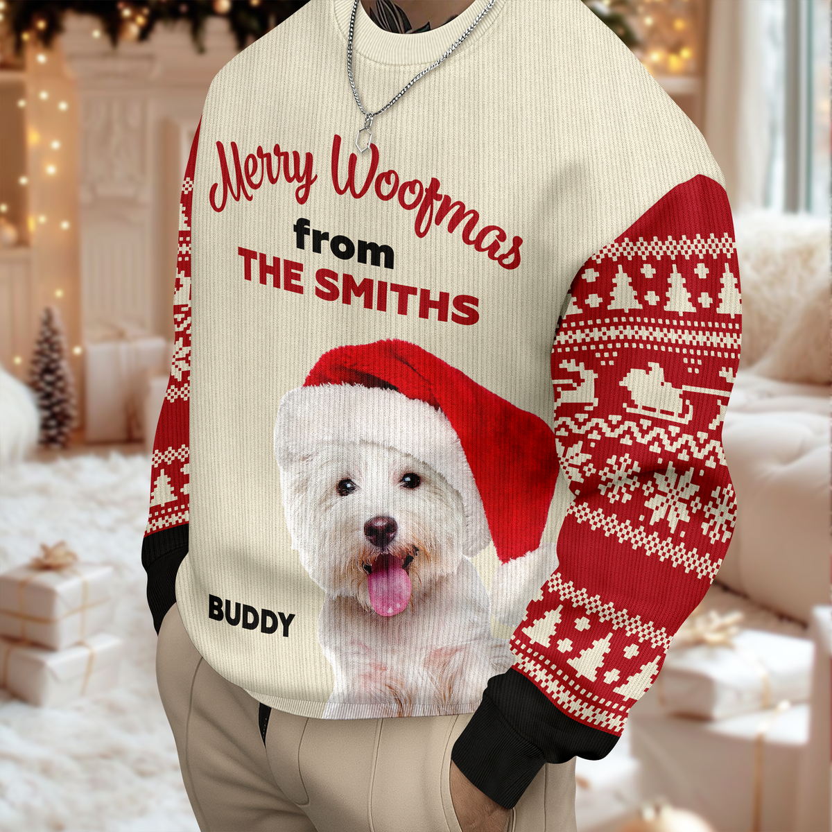 Custom Photo Merry Woofmas Ugly Sweater For Dog Lovers LM32 895579
