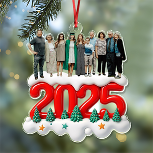 Custom Photo Together Forever Now Family Acrylic Ornament Gift For Mom, Dad, Brother, Sister, Kids HO82 900210