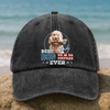Custom Photo Best Dog Dad Ever Washed Denim Baseball Cap Gift For Dad HO82 893926