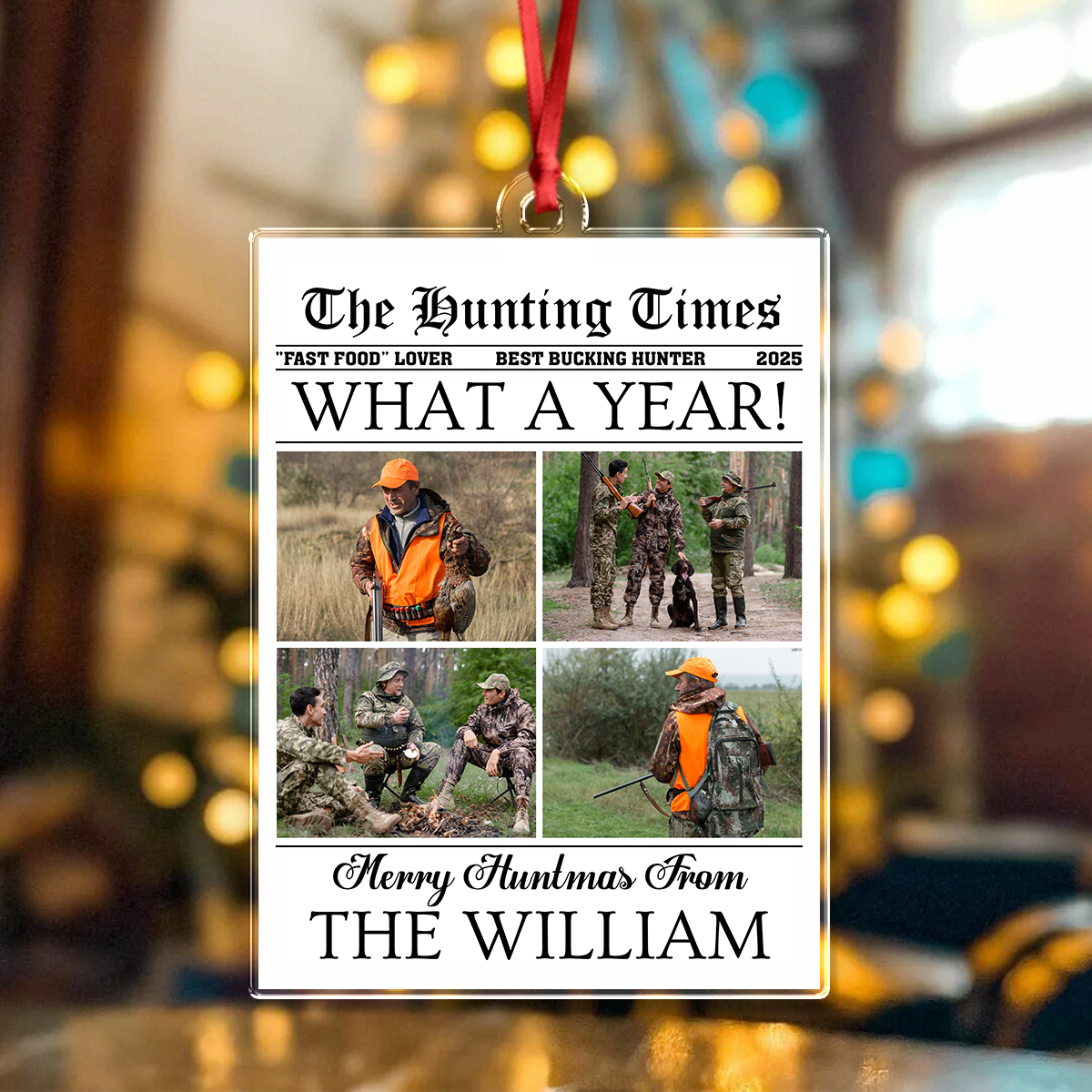 Custom Photo What A Year Acrylic Ornament Christmas Gift For Hunting Lovers HO82 894686