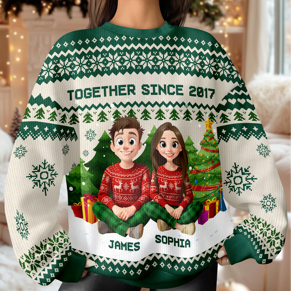 Personalized 3D Cute Couple Together Since Love Each Other Ugly Sweater LM32 897161