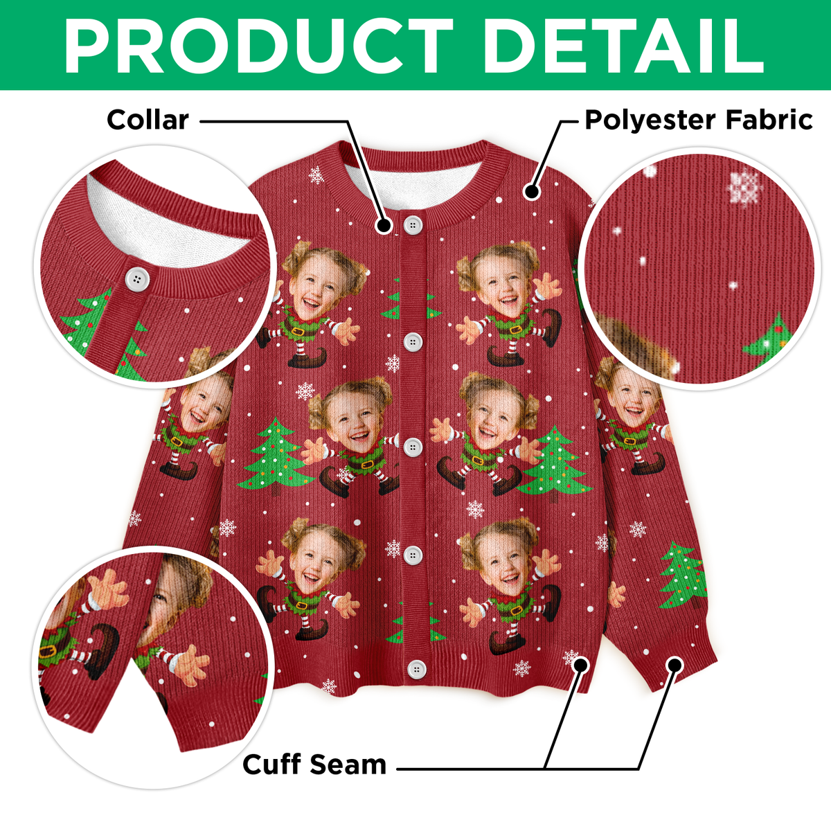 Custom Face Xmas Elves Cardigan Gift For Family HO82 900270