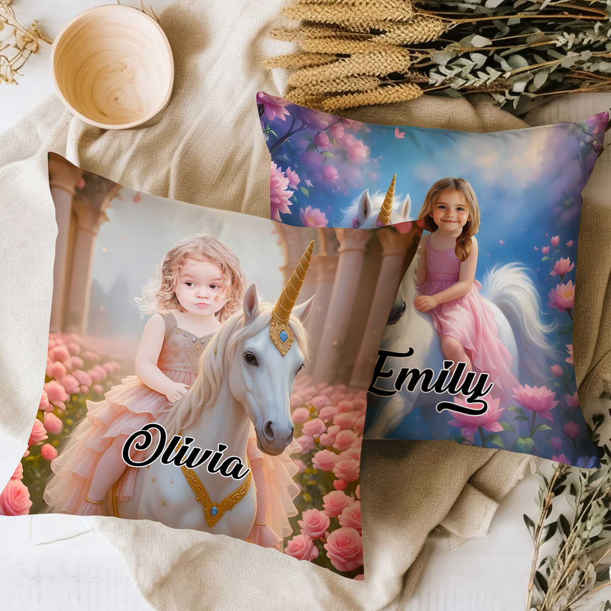 Custom Cute Kid Photo Riding Dinosaur Pillow Personalized Gift For Daughter Son CH07 895712