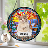 Custom Photo and Name Dog Cat Memorial Stained Glass Suncatcher Pet Loss Gift HA75 897054