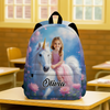 Custom Photo Boy Riding Dinosaur Backpack Back To School Gift For Son Daughter CH07 896466