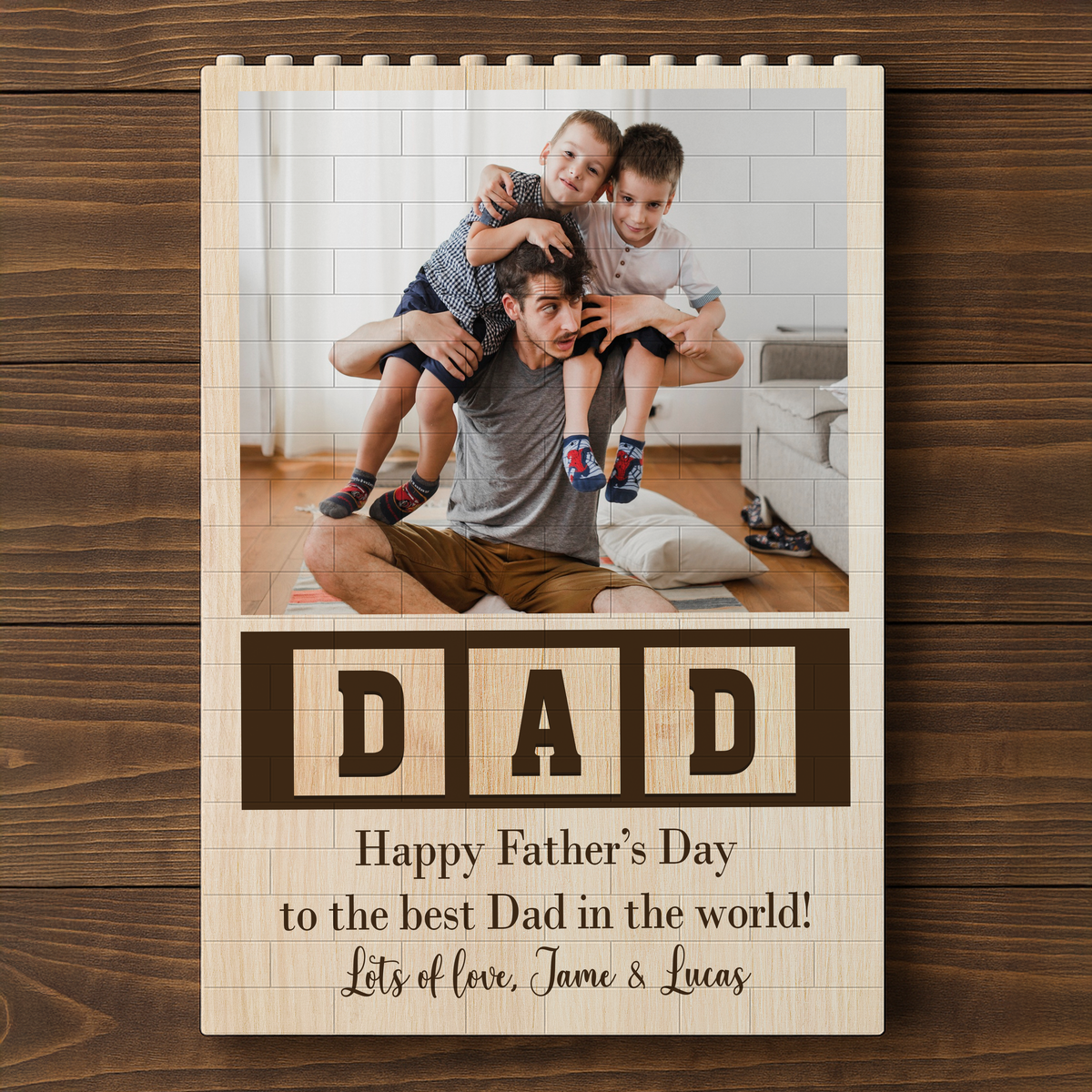 Custom Photo Happy Father's Day To The Best Dad Building Brick Blocks LM32 893561