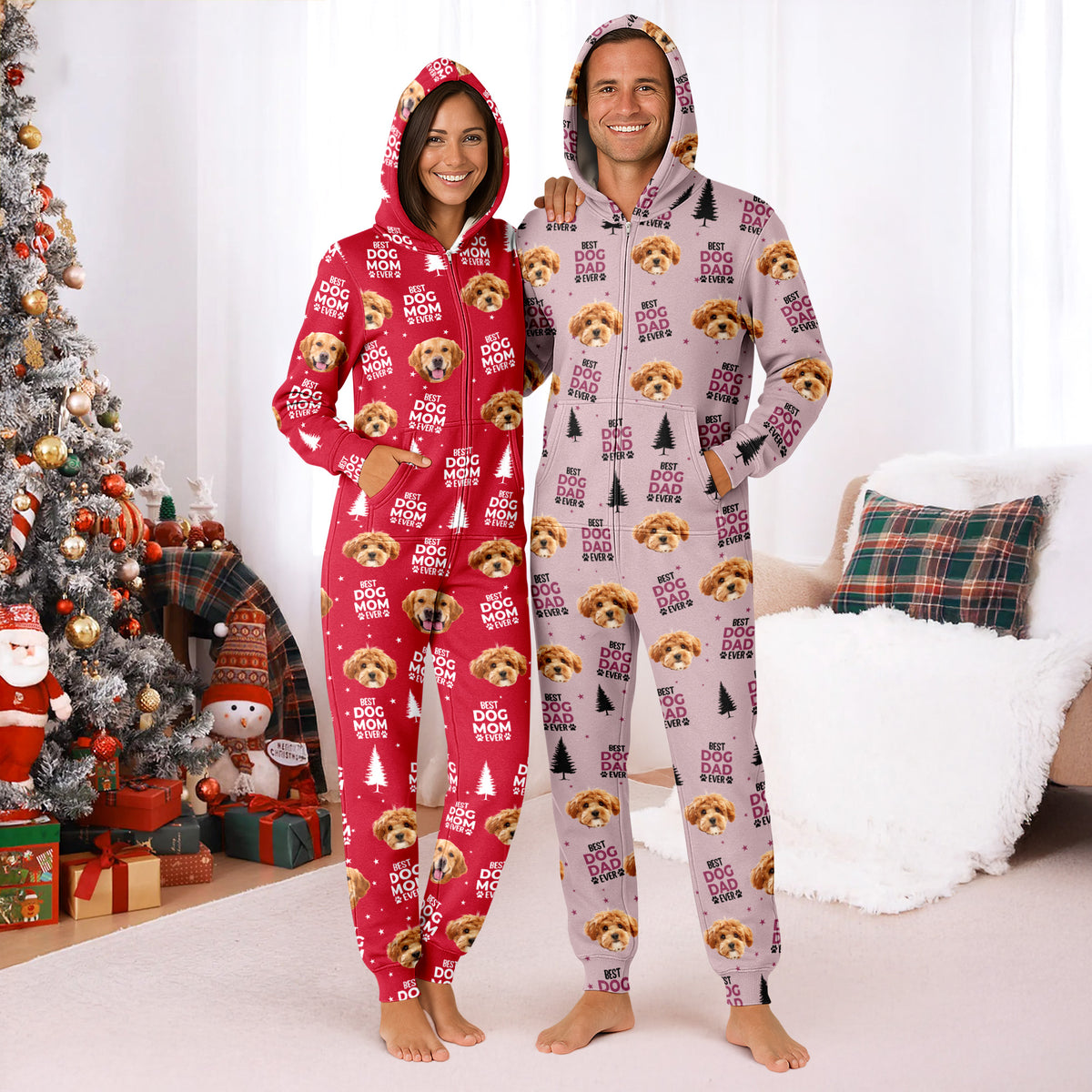 Custom Dog Face Photo Personalized Best Dog Dad Mom Onesie Pajamas CH07 896922