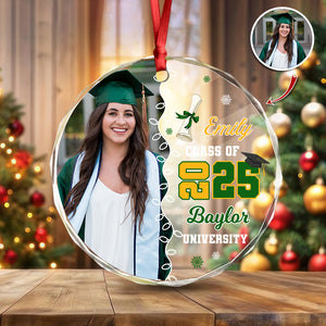 Custom Photo Class Of 2026 Glass Ornament Gift For Graduation LM32 897317