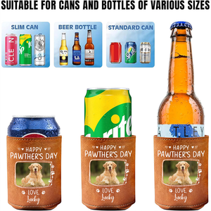 Custom Dog Cat Photo Happy Pawther’s Day Can Cooler Holder HA75 892554