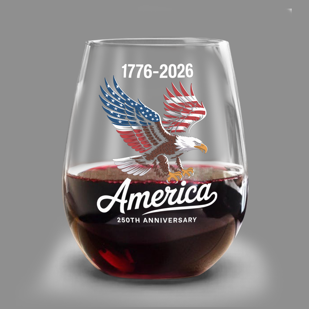 Celebrate 250 Years of America USA Anniversary 1776-2026 Wine Glass HO82 894482