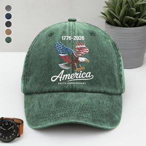 Celebrate 250 Years of America USA Anniversary 1776-2026 Washed Denim Baseball Cap HO82 894478