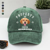 Custom Photo Property Of Dog Washed Denim Baseball Cap HA75 892484