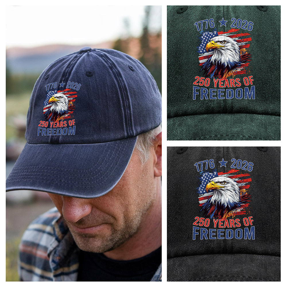 America Semiquincentennial 250 Years Of Freedom Washed Denim Baseball Cap CH07 896710