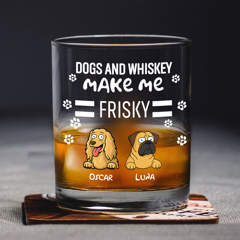 Personalized Funny Dog Make Me Friskey Whiskey Glass LM32 893367