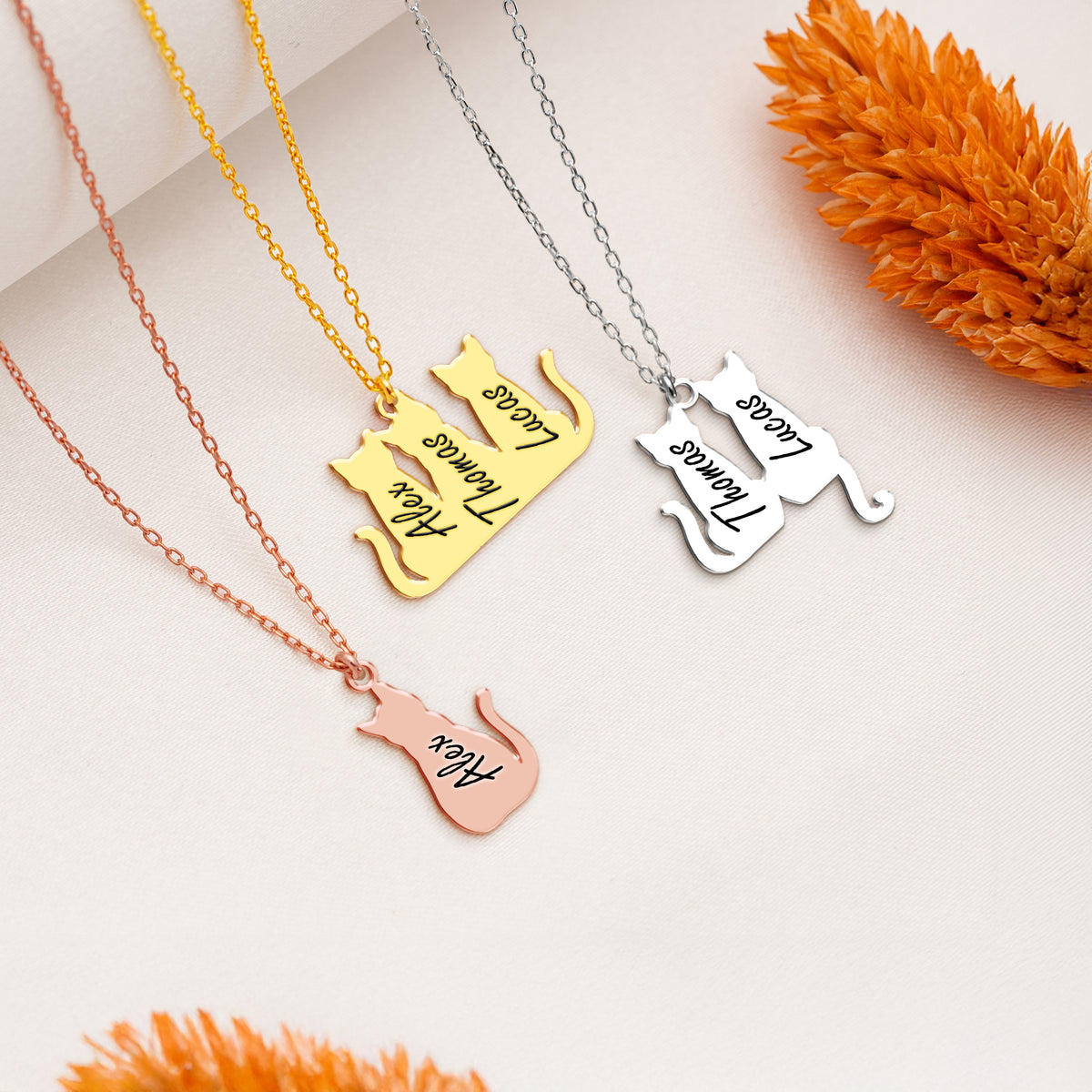 Custom Cat Name Personalized Shape Necklace Gift For Cat Lovers HA75 892802