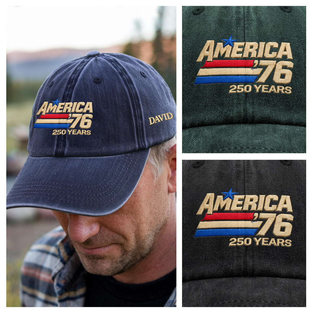 Custom Name America 250 Years Anniversary Embroidered Baseball Cap TH10 169499