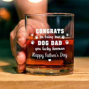 Custom Photo Congrats On Being my Dog Dad Whiskey Glass CH07 895416