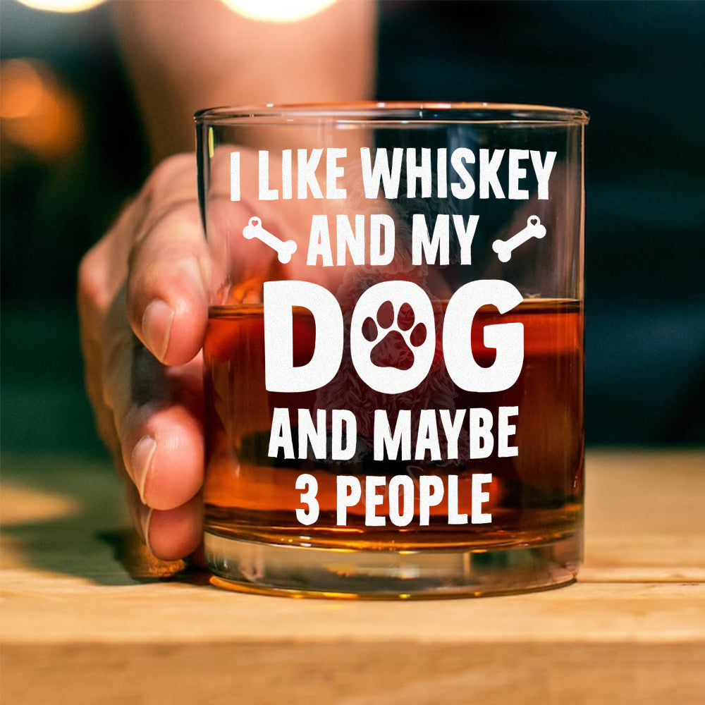 I Like Whiskey And My Dogs Custom Dog Photo Whiskey Glass Gift for Dog Lovers CH07 895732