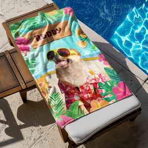 Custom Photo Summertime Bliss With Vibrant Dog Cat Beach Towels Summer Gift For Dog Cat Lovers HO82 893948