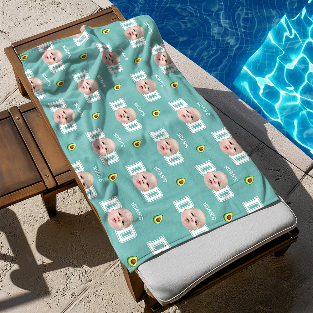 Custom Face Photo And Name With Icon Summer Beach Towel TH10 894075