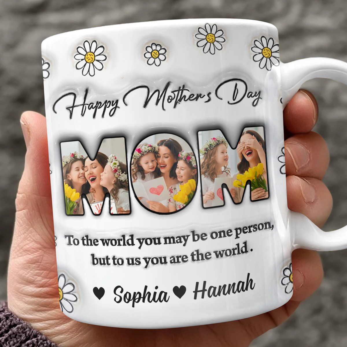 Custom Photo Happy Mother’s Day 3D Effect Mug – Personalized Gift for Mom CH07 910680