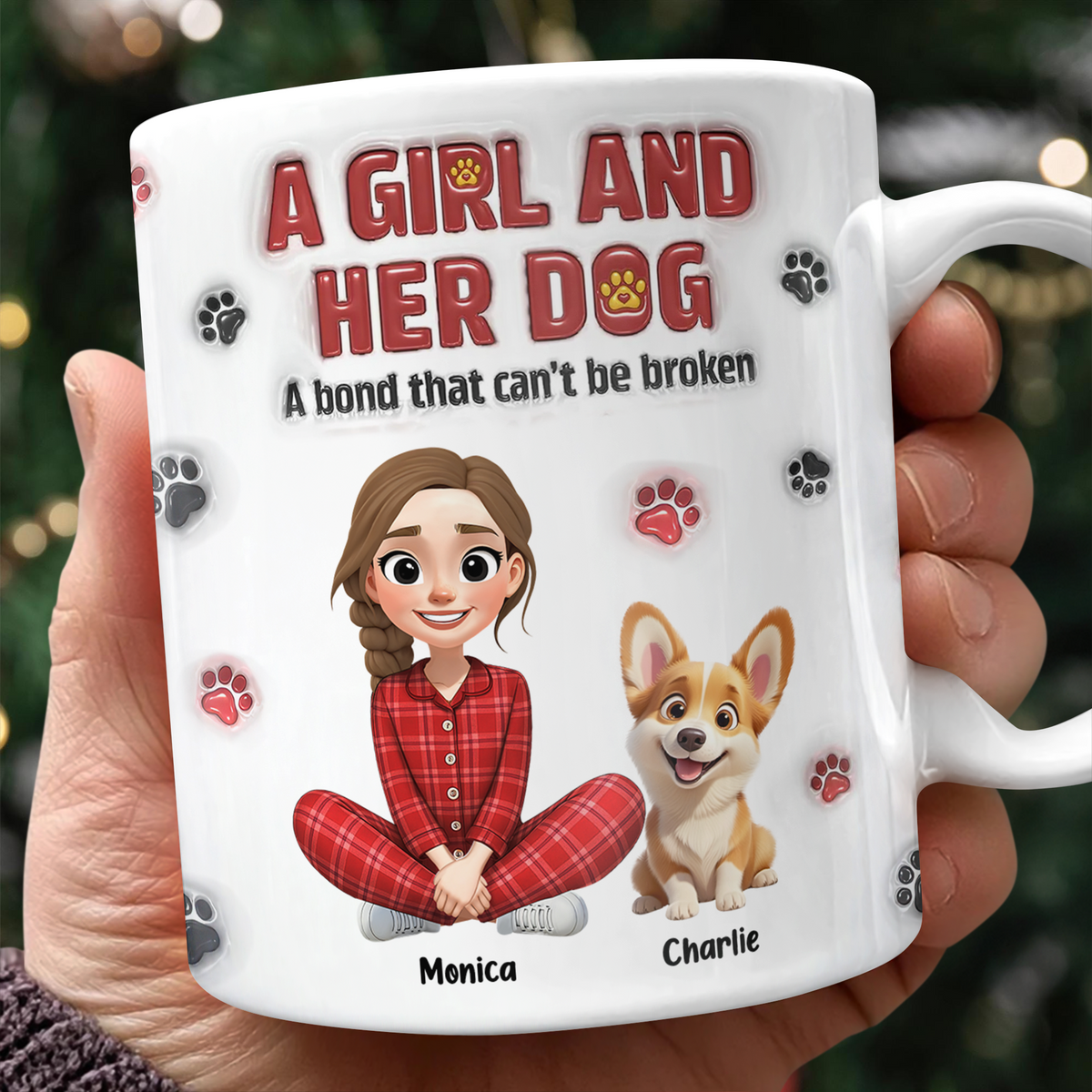 Personalized A Girl And Her Dog Version 3D Inflated Effect Mug HA75 898070