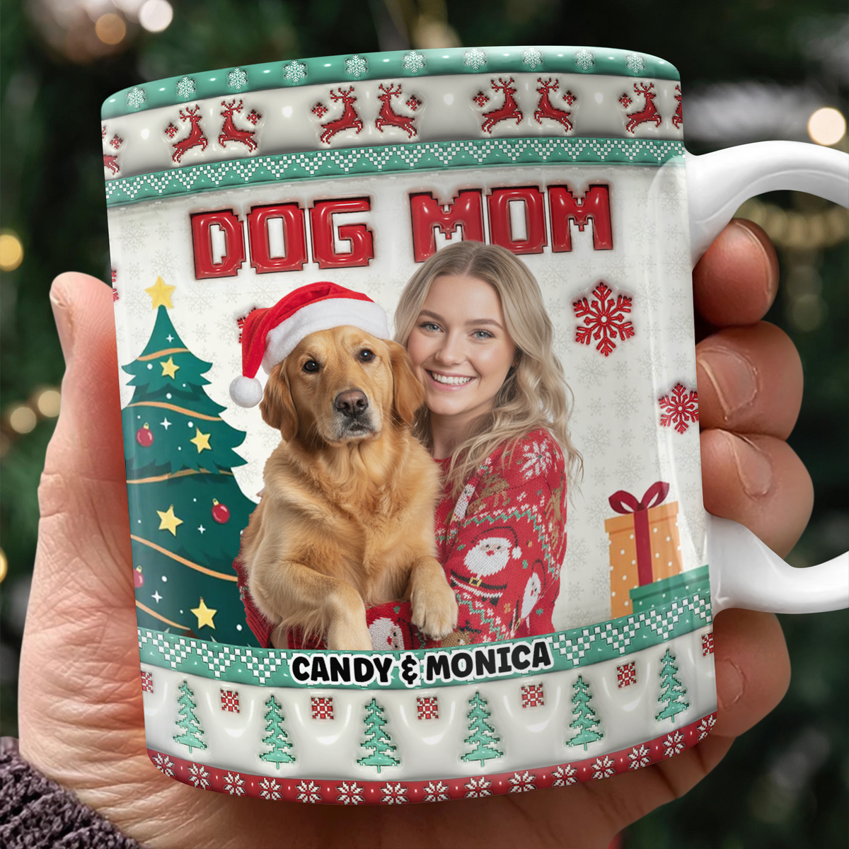 Custom Christmas Dog Mom Cat Mom- Personalized Custom 3D Inflated Effect Mug CH07 896588