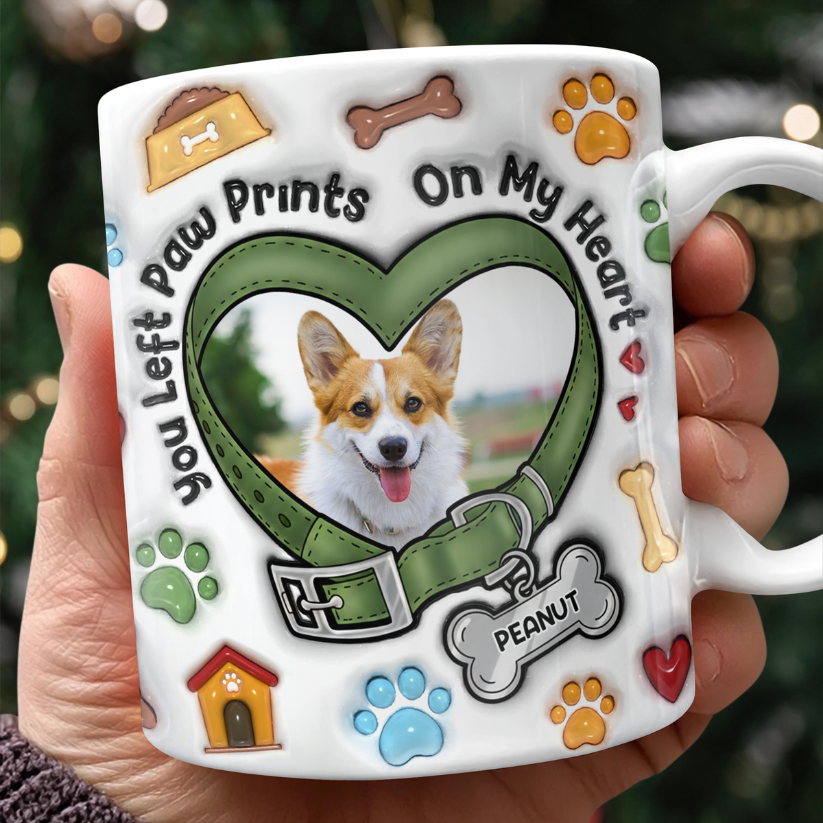 You Left Paw Prints On My Heart Custom Dog Photo 3D Inflated Effect Mug CH07 896676
