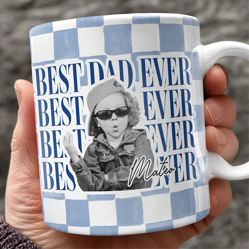Custom Vintage Photo Best Dad, Mom Ever Print Full Mug - Personalized Gift for Parents LM32 669019