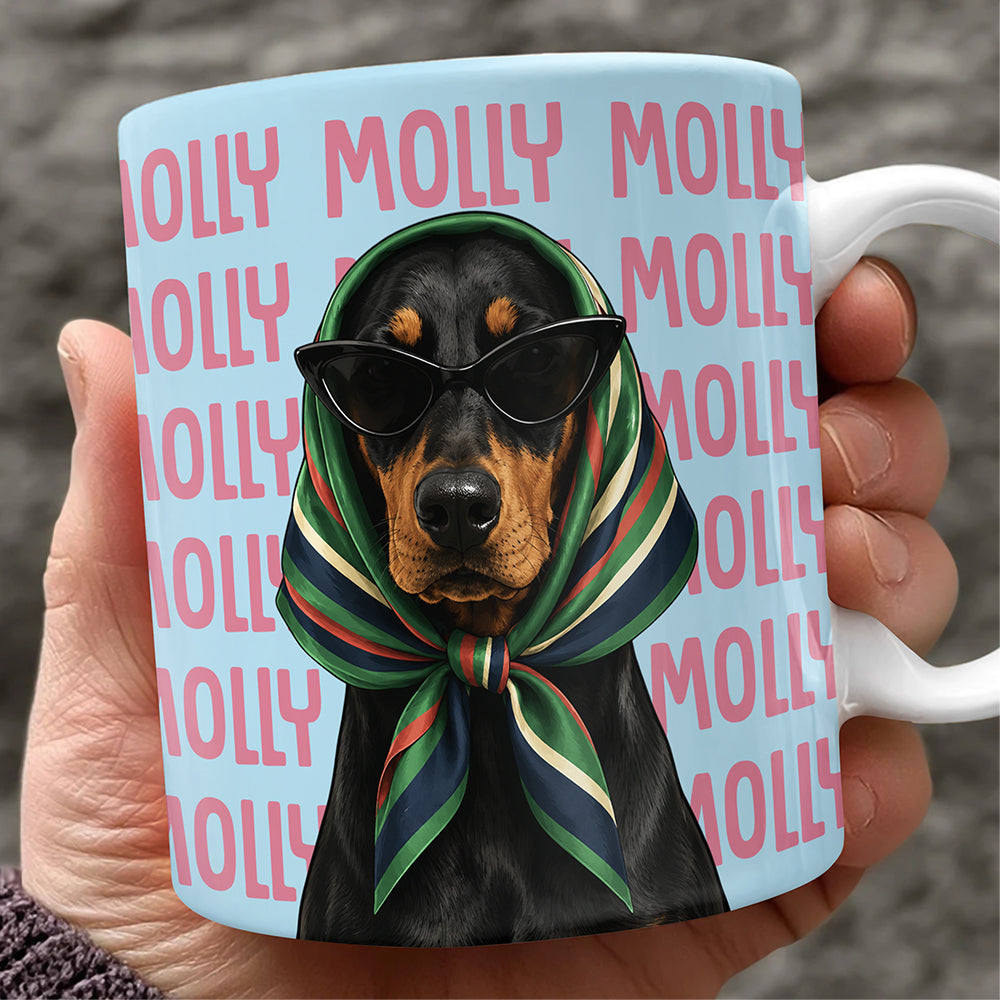 Custom Dog Photo Watercolor Print Full Mug - Personalized Pet Mug, Custom Dog Lover Gift for Family & Friends CH07 180094