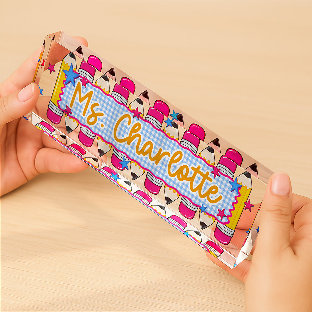 Personalized Teacher Acrylic Desk Name Plate Back to School Teacher Gift CH07 180026