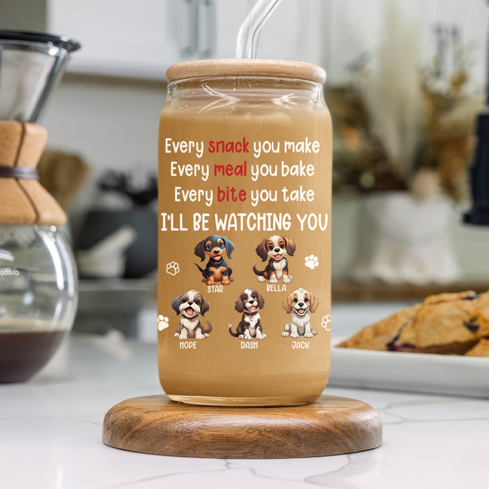 Personalized Gift Every Snack You Make We'll Be Watching You Glass Can With Lid LM32 893185