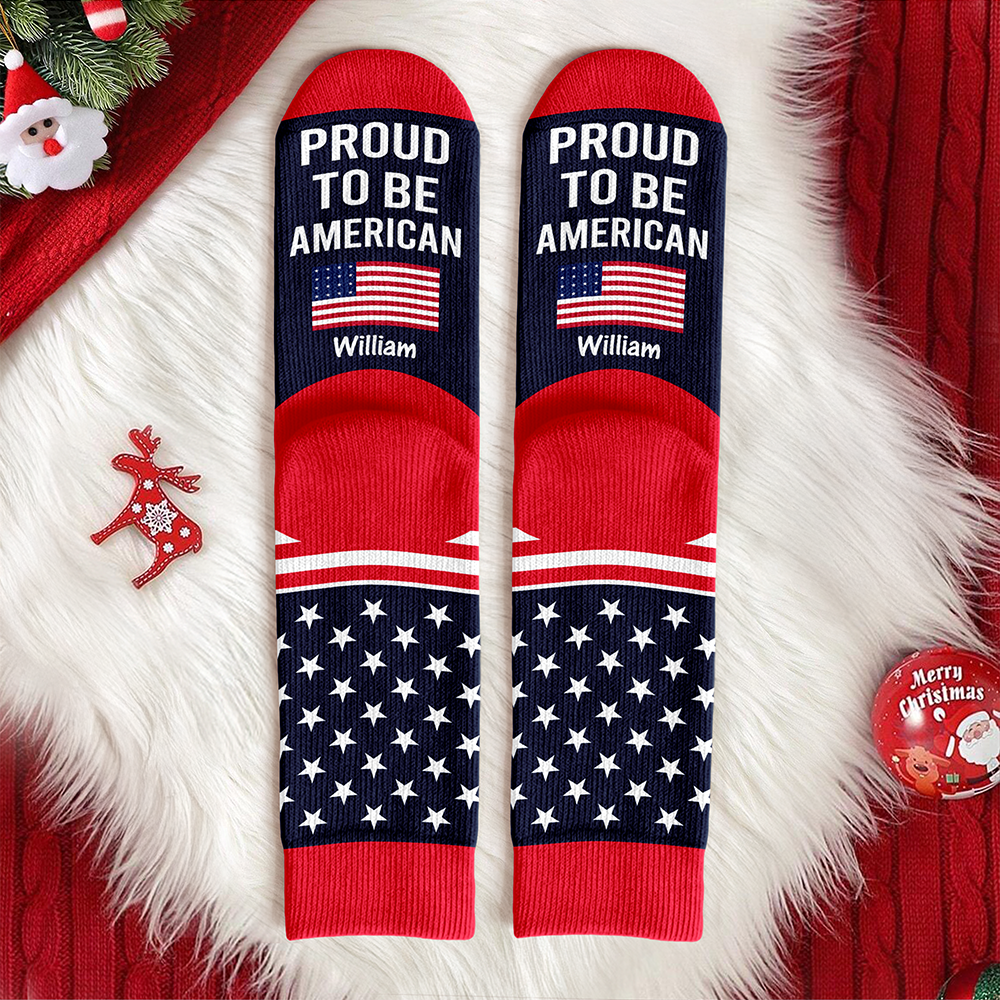 Custom Name Celebrate American 250th Anniversary USA Flag Socks CH07 899920