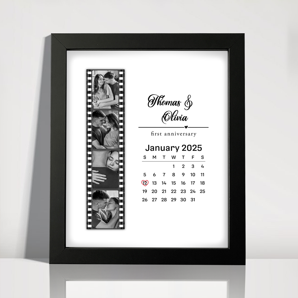 Custom Photo with Calendar Personalized Picture Frame Couple Anniversary Gift, Valentines Day Gift HA75 920090